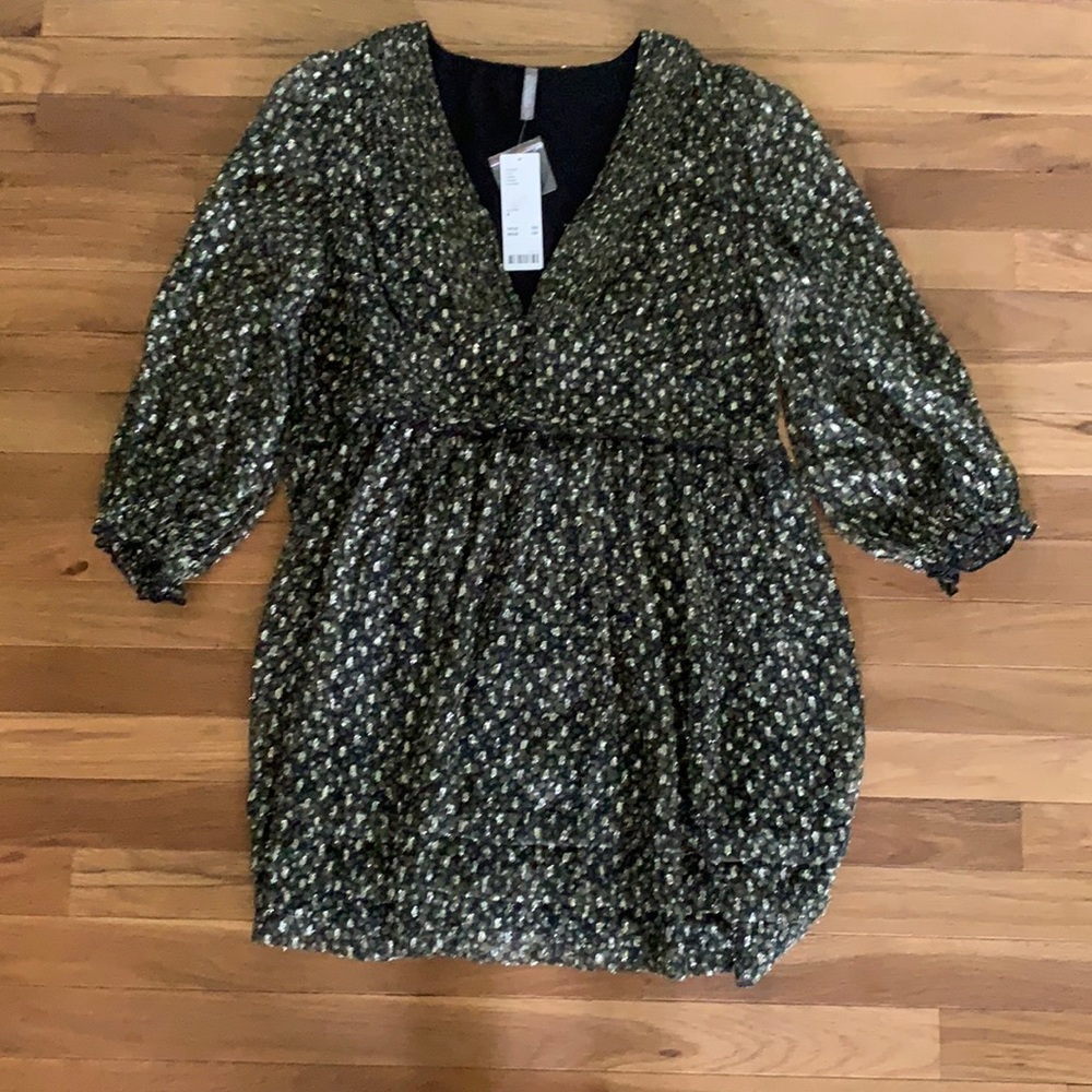 Black/gold/Green Party dress